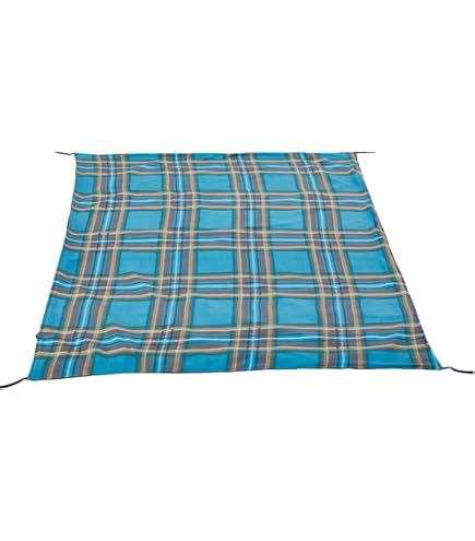 Brubaker Coperta Da Pic-nic Pieghevole: Morbida Pile E Fondo Impermeabile PEVA, 150x135 Cm, Strisce Colorate - 5