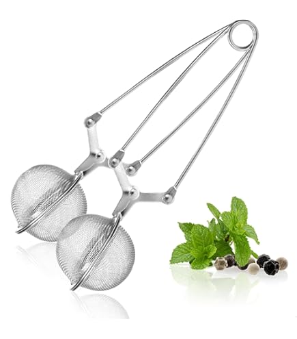 5 cm losse thee-ei bol, thee-ei van extra fijn gaas, thee-ei van roestvrij staal, theezeef met ketting, theefilters voor het zetten van losse thee