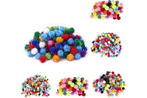 EVENLYAO Bunte Pompom Pom Pom Bälle Flauschigen Plüsch Bälle Pompons Filzkugeln Pompons Basteln Für Lustige DIY Kreative Handwer