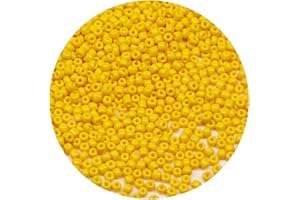 Bala&Fillic 4mm Gelb Farben Glasperlen zum Auffädeln, 6/0 Perlen für Armbänder, perlen für Schmuckstücke Selber Machen (Gelb)