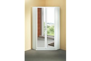‎WIMEX Wimex Kleiderschrank/ Eckschrank Runner, 1 Spiegel, (B/H/T) 95 x 198 x 95 cm, Weiß/ Absetzung Spiegel
