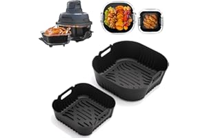 ERUAOLYTIC 2 Stück Zubehör für Ninja CRISPi 4-in-1 Portable Glass Air Fryer FN101 – passend für Modelle FN101EUGY, FN101EUST & FN101EUSG (3,8L/1,4L) – Silikoneinsätze, Antihaft, spülmaschinengeeignet