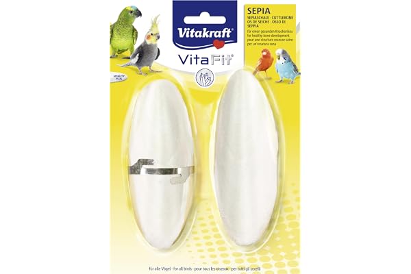 Vitakraft - Vita Fit - Os de Seiche pour Oiseaux Domestiques - Nutriment calcaire - Spécial Entretien du Bec - 2 pièces
