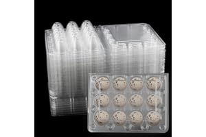 PUCSIQ 50 Stück 12er Wachteleierschachteln Plastik, Quail Egg Kartons für Wachteleier, Kunststoff Wachtelei Kartons, Eierschachteln Wachteln Transparente, Fasan Oder Grouse, 13.8x10.3x3.6cm