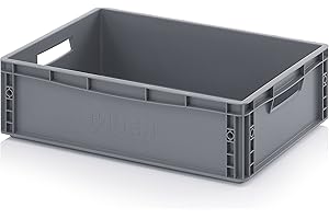 AUER PACKAGING Bacs Euro 60 x 40 x 17 caisse en plastique 60x40x17 conteneur de stockage gris empilable