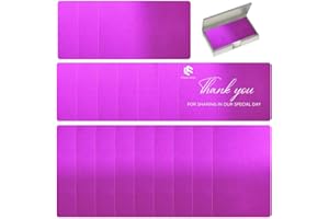 FONLAND 100 Stücke Metall Visitenkarten Blank Laser Gravierte Aluminiumlegierung Dicke Für House Office DIY Geschenkkarten, 10 Farben (Violett)