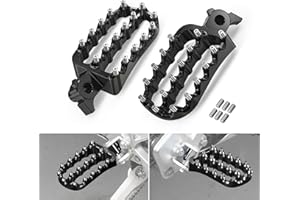 NICECNC Breite Fußrasten, Fußstütze, Compatible with Yamaha Tenere700 XTZ 700 2019–2023, verlängerte, vergrößerte Fußraste 6061 Aluminium, Schwarz