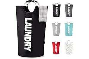 Caroeas 90L Large Laundry Basket (7 Colors), Waterproof Laundry Hamper, Laundry Bag with Padded Handles, Washing Basket Stands Up Well, Collapsible Laundry Basket Easy Storage