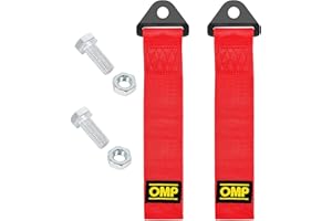 Exsbtay 2 Pezzi Cinghia di Traino Rosso, Gancio Traino in Tessuto, Corda per Rimorchio in Nylon, per Paraurti Anteriore e Posteriore, Fune di Traino Universale Racing (Rossa)