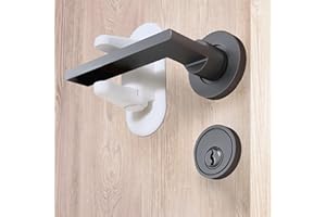 Moonybaby 2 Pièces Verrou de levier de porte à l'épreuve des enfants, Parfait pour les poignées de porte bidirectionnelles, Serrure à levier pour porte sécurisée contre les bébés, Aucun outil, Blanc