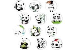 GIAEYHM Hshenjhu 12 Pezzi Panda Calamite Frigorifero, Calamite Potenti Calamite Magneti Frigo, Piccole Calamite Decorative per Frigorifero, per Lavagna, Cucina, Ufficio, Frigoriferi (Round/30 mm)