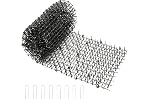 Shinybox Pinchos Anti Gatos, 200 x 28 cm Alfombrilla para Gatos con Puntas con 8 Anclajes de Suelo en Forma de U, Alfombrilla Repelente de Gatos para Protección de Plantas de Jardín