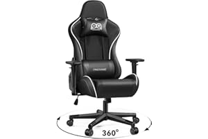 OneGame Gaming Sthul, Ergonomischer Computer Gamer Chair 3D Armrests Bürostuhl höhenverstellbar Drehstuhl mit Verstellbare hohe Rückenlehne 150KG, Schwarz