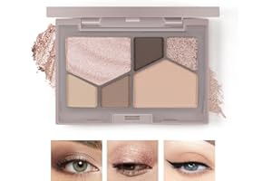 Boobeen 6 Colors Paleta cieni do powiek Nude, paleta cieni do powiek Matte Shimmer do makijażu oczu Neutral Smokey Bronze Eye Makeup
