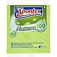 Spontex Natura Sponges Cloth, 100% Biodegradable, Extremely Absorbent and Durable, Serve You a Long Time, Green, 3 Pieces