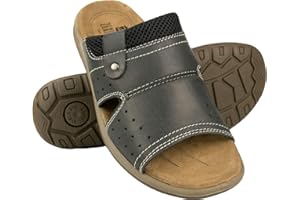 Zerimar Sandalias Hombre Verano Cuero - Chanclas Hombre - Zapatillas Hombre - Crocs Hombre - Zapatillas Casa Hombre con Suela Goma Antideslizante, Cómodos y Resistentes a la Abrasión.