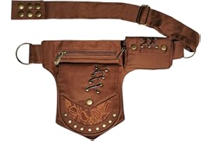 Larswon Borsa da gamba rinascimentale da donna, con cintura rinascimentale, per festival, borsa da coscia da donna, Caffè, Medium, Borse Rinascimento