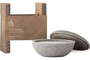 Arran Sense of Scotland Lochranza Traditional Shave Stone and Shaving Soap Refill for Men (100g/3.5oz) Woody Patchouli and Vetiver Enhanced with Fresh of Lemon and Grapefruit