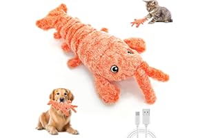 TOGETDREAM Hummer interaktywna zabawka dla psa, pluszowa interaktywna zabawka dla psa, skakanie, poruszanie się, zabawka dla zwierząt domowych, ładowana przez USB, łagodzi nudę i samotność