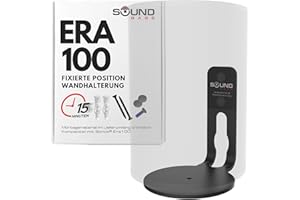 Sound bass ERA100 Wandhalterung, flaches Profil, Schwarz, Einzelstück, kompatibel mit Sonos ERA 100 Lautsprecher, komplett mit allem Befestigungsmaterial