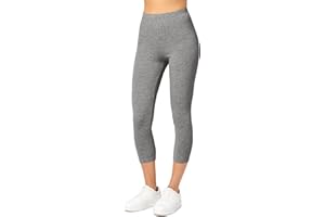 Merry Style Leggings Donna 3/4 Pantaloni Capri Morbidi e Confortevoli Leggins Donna in Cotone Traspirante Elastici e Delicati sulla Pelle Sensibile MS10-199