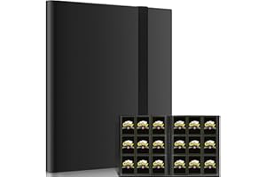 Gifray Trading Card Binder 9 Pocket - 360 Card Capacity, 20 Side Loading Pages Card Folder Album for MTG Sports Baseball TCG Football Basketball Collectible Cards Games Black