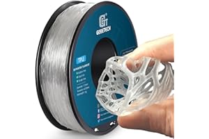 GEEETECH filament TPU elastyczny 1,75 mm, filament TPU 95A do drukarki 3D, szpula 1 kg, w kolorze przezroczystym