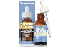 Wansiven Caffeine Eye Serum, Anti Wrinkle Eye Repair Serum, Eye Lifting & Smoothing Eye Cream with Hyaluronic Acid Niacinamide for Dark Circles & Puffy Eyes, Skincare for Men & Women, 30 ml