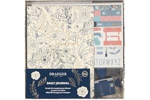 Draeger Paris - Beginner Bullet Journal Kit - Dot Book 15,5 x 21,5 cm + akcesoria dekoracyjne, granatowy i różowy