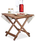 Table Basse Extérieure En Bois D'acacia Massif Et Acier Noir - Diamètre 45 Cm, Hauteur 44 Cm - Pour Jardin, Terrasse, Balcon