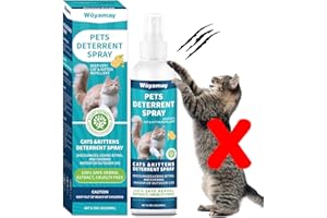 Woyamay Cat Repellent Spray, Cat Deterrent Spray Indoor & Outdoor, Cat Spray Deterrent for Scratching, Anti Scratch Cat Spray to Keep Pet Off Limits Areas, Protect Furniture, Sofa, Rug, Curtain,200 ml