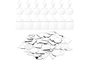 DIVINA VITAE 120Pcs Small Mirrors for Crafts 4 Shapes Mosaic Glass Pieces 1 Inch Mini Mirror Tile for DIY Crafts Home Wall Art Disco Balls Crafts