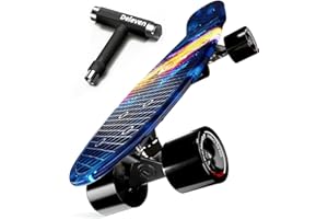 D DELEVEN Deleven Skateboard mit Skate Tool, ABEC-9 Lagern und 78PU Rädern - The Universe Collection - Für Kinder, Erwachsene, Anfänger - 56 cm