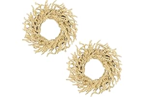 Oairse Set of 2 Christmas Berry Wreath 12 inch Small Artificial Wreath for Front Door Farmhouse Christmas Door Wreaths with White Berries for Xmas Holiday Indoor Outdoor Decorations