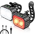 CIRYCASE Luci Bici Anteriori & Posteriori, USB Ricaricabile Luci Bicicletta LED Super Luminosa, Impermeabile IPX6 Luce Bici, 