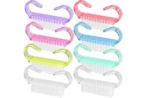ABEILLO 8 cepillos de uñas, cepillo de uñas, exfoliante de uñas, cepillo de limpieza para manicura, cepillo de polvo para pedicura, herramienta para fregar dedos de los pies y uñas (multicolor)