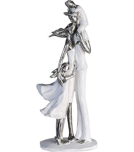 Casablanca By Gilde Decoratief Figuur Sculptuur Gezin Decoratief Object Hoogte 28 Cm Van Metaal En Hout Boomschijf Woonkamer 1 Stuk 5 79539