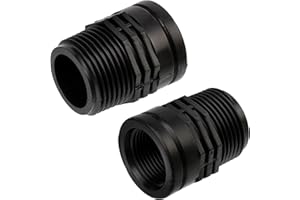 AERZETIX - C75032 - Lot de 2 Manchons réduits à visser mâle-femelle 1"x3/4" - pression max 10 bars - en polyéthylène - mamelon raccord fileté circuit d'eau arrosage