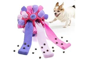 Yikko Snuffle Ball Dog Toy, Interactive Feeding Ball Portable Puzzle Toy, Slower Food for Dogs of Puppy and Medium Dogs, for Training and Boredom Relief (Pink Purple)