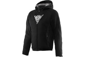 DAINESE - Bovisa Safety Hoodie full dragkedja, dragkedja och huva, inre fleecefoder, herr, svart/vit, 64