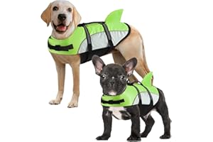 ALAGIRLS Hunde Schwimmweste Verstellbare Hund Sicherheit Floatation Weste für Bootfahren Kajak Schwimmen ALADLJ001 GreenN XL