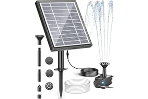 Biling Pompa per laghetto, pompa solare per fontana, 2,5 W, fontana solare per esterni, pompa solare con filtro per fontana, fontana solare per esterni, giardino con tubo da 1,2 m, 6 ugelli per bagno