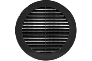 Vent Systems Cubierta para sofito negra de 15 cm/150 mm - Ventilaciones de aire redondas - Cubierta para parrilla - Mosquitera incorporada - Ventilaciones HVAC para baño, oficina en casa, cocina