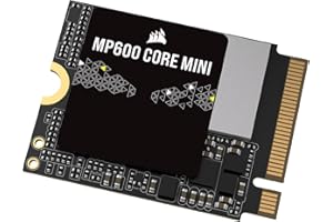 Corsair MP600 Core Mini 2To M.2 NVMe PCIe x4 Gen4 2 SSD - M.2 2230 - Jusqu'à 5.000 Mo/s en Lecture Séquentielle - QLC NAND Haute Densité - pour Steam Deck, ASUS ROG Ally, Microsoft Surface Pro - Noir