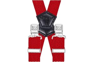 Decalen Bretelle da uomo larghe 4 cm con 4 clip in metallo molto resistenti, taglia unica per uomini e donne, regolabili ed elastiche X Style