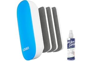 LOUKIN Gomme effaçable à sec remplaçable, gomme magnétique pour tableau blanc avec 3 tampons en feutre remplaçables, nettoyant pour tableau blanc de 96,4 g inclus