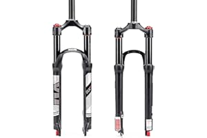 BUCKLOS 26/27.5/29 Travel 120mm MTB Air Suspension Fork, Rebound Adjust 1 1/8 Straight/Tapered Tube QR 9mm Manual/Remote Lockout XC AM Ultralight Mountain Bike Front Forks