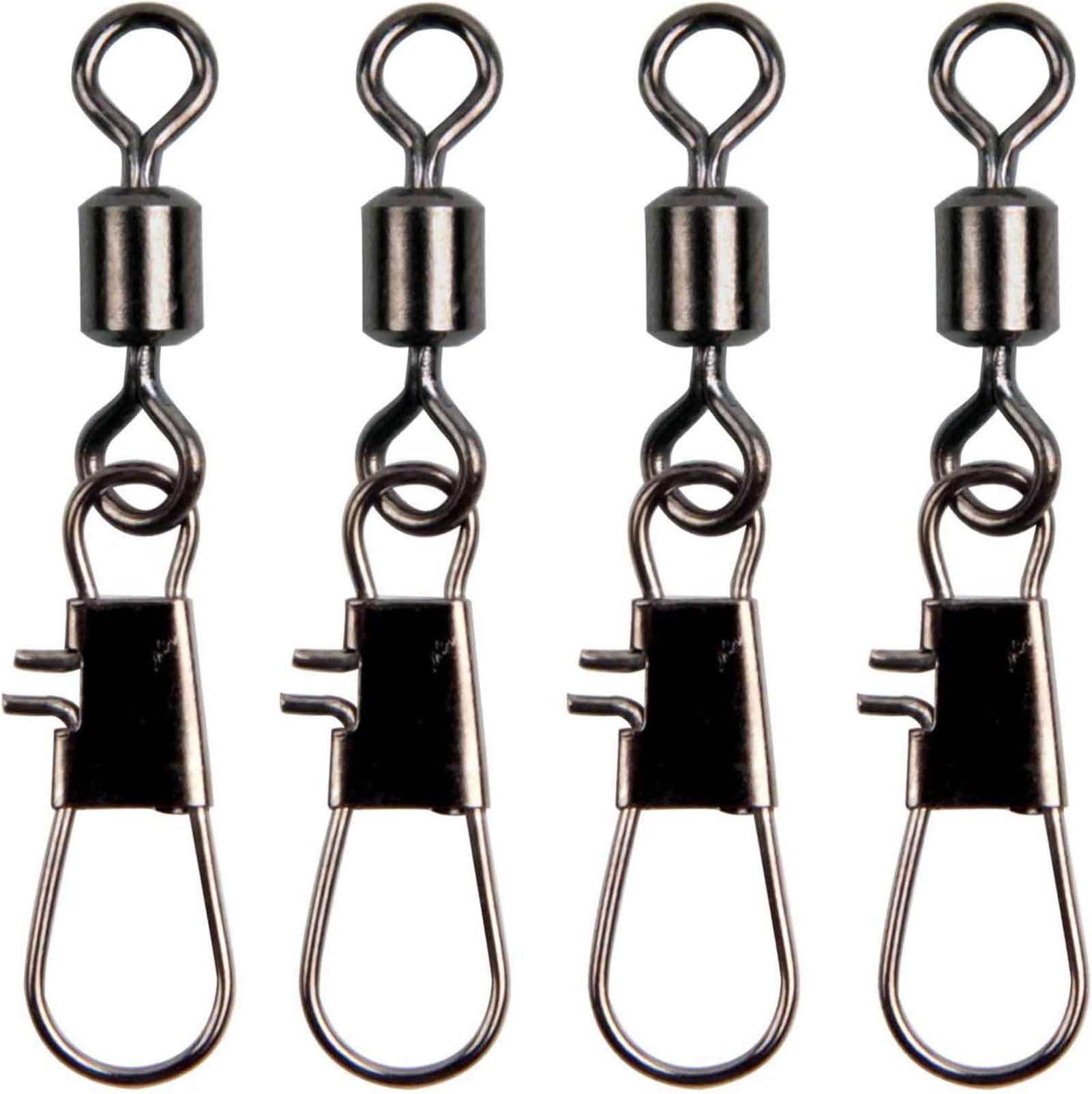 JSHANMEI 100pcs/lot Fishing Swivels Ball Bearing Rolling Swivel with Interlock Snap Fishing Tackle Box Fishing Hook Lure Connector Fishing Snaps