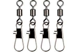 JSHANMEI 100pcs/lot Fishing Swivels Ball Bearing Rolling Swivel with Interlock Snap Fishing Tackle Box Fishing Hook Lure Connector Fishing Snaps