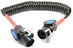 FW FAHRZEUGBEDARF WILMS Câble spiralé 7 broches 24V-ADR ABS/EBS avec 2 fiches 4 m pour remorque de camion